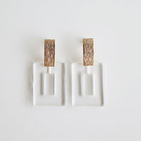 Glass matte square earring