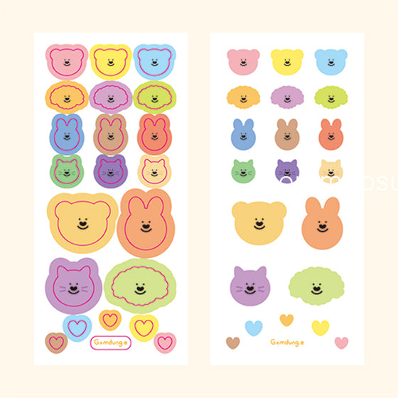 [Gomdunge] Middle&Big face Sticker - Pastel