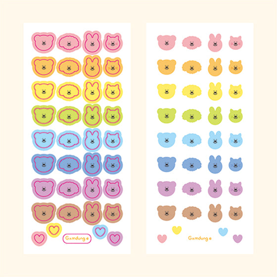 [Gomdunge] Small face Sticker - Pastel