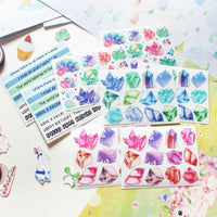 Transparent non-cut sticker - gemstone series